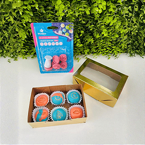 Kit Carimbos Astronauta 2cm BlueStar para Doces e Brigadeiros