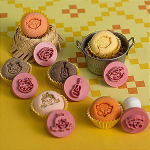 Kit Carimbos Chico Bento Rosa Bebê 2,5cm Blue Star