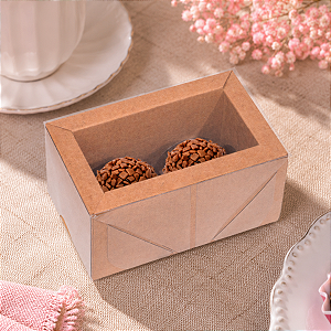 10 Caixas Alta Com Moldura Para 2 Doces Kraft Encomendas 10x6x5cm Delivery Aniversário Lembrancinhas C4637 Ideia