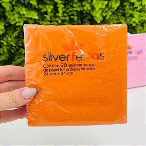 Guardanapo 24cmx24cm Laranja Pct c/20un GL25008 Silver