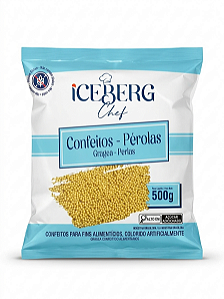 CONFEITO PEROLADO DOURADO 500g ICEBERG