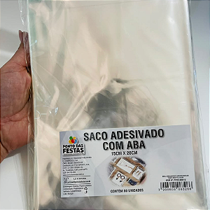 Embalagem Saco Adesivo Incolor 15x20 Aba Pct C/50un Ponto Das Festas