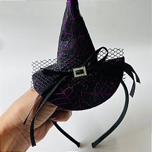 Tiara Halloween Fivela 12x20cm C/1un Roxo Ponto Das Festas