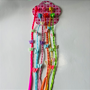 Presilhas Tranças Com Borboletas 35cm C/6un Ponto Das Festas