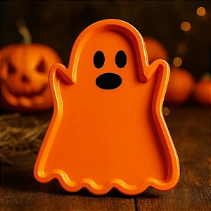 Bandeja Fantasminha 23cm Laranja Halloween Festplastik 03177