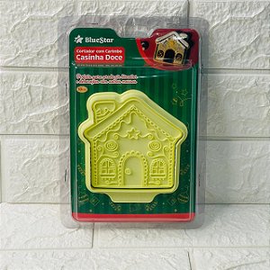 Cortador com Carimbo Natal Casinha Doce 10cm BlueStar