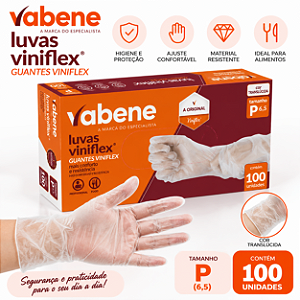Luva Viniflex P Transparente Cx c/ 100UN Vabene 1530