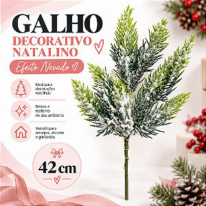 Decoração Galho Médio Branco 41cm C/1un Natal Cromus 1087400