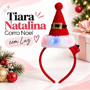 Tiara Gorro Noel Cinto Branco Ouro 25cm Pct C/1un Natal Cromus 1087750