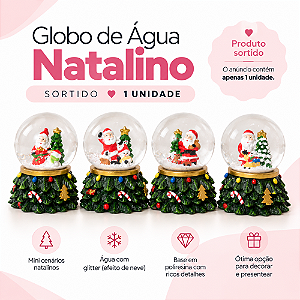 Globo De Neve Sortido Base Árvore Colorido 7X6cm C/1un Natal Cromus 3116828