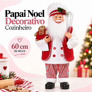 Decoração Natal Papai Noel Com Ginger Vermelho/Branco 60cm C/1un Cromus 1073005