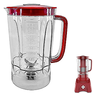 Copo para Liquidificador Philco - PLQ1400  Verm. Com Tampa