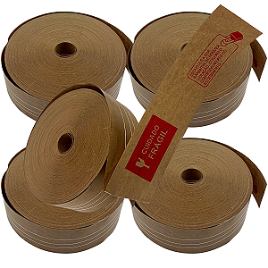 Kit 5 Fita  Gomada  com Reforço 50mm x 170m Com Impressão