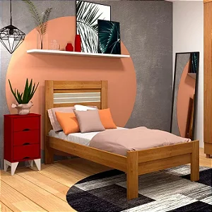 Cama de Solteiro Safira Tcil  Cinamomo (Flex)
