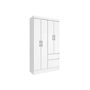 Guarda Roupa Solteiro Oregon 4 Portas e 2 Gavetas Tcil Neve