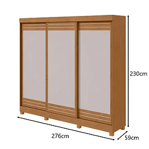 Guarda Roupa Nice 3 Portas 2 Gavetas s/espelho Lopas Amendoa Clean/Off white