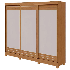 Guarda Roupa Nice 3 Portas 2 Gavetas s/espelho Lopas Amendoa Clean/Off white