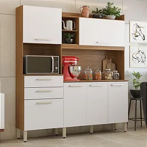 Kit Cozinha Select 6 Portas 2 Gavetas Demobile Amendola/Branco