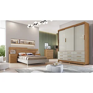 Guarda Roupa Buriti 3 Portas 9 Gavetas Novo Horizonte Cumaru/Fendi