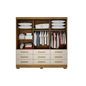 Guarda Roupa Buriti 3 Portas 9 Gavetas Novo Horizonte Cumaru/Fendi