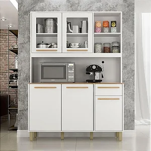 Armário de Cozinha Rubi 5 Portas 1 Gaveta Valdemoveis Cinamomo/Off white