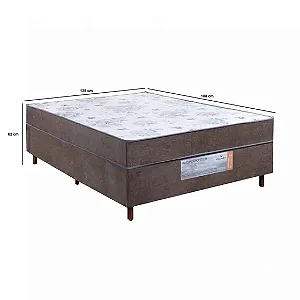 Cama Box Acoplada 188x138x60 Colchoarte Mola Pocket Vieiro Preto