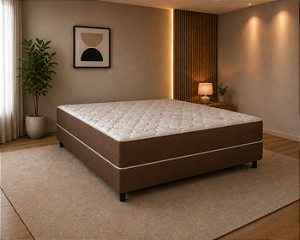 Cama Acoplada 188x138x60 Colchoarte Mola Pocket Vieiro Marrom