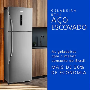 Geladeira Frost Free 387L BT41PD1WA  110v Aço Escovado  Panasonic