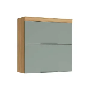 Armário Aéreo de Cozinha 2 Portas Marquesa Nesher Nature/Verde
