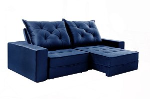 Sofá Berlim Evidence 1,00 Veludo Azul