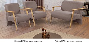 Conjunto Poltrona XP 3 Peças Sperart Linho Cinza