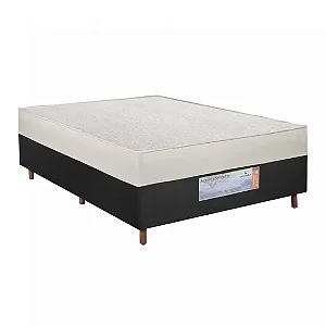 Cama Casal Acoplada 188x88x60 Colchoarte Mola Pocket Viero Preto Colchoarte