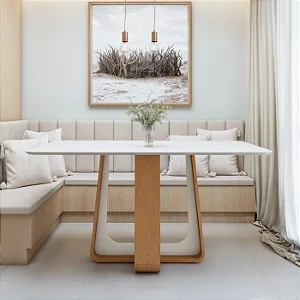 Mesa Sintonia c/ 6 Cdeiras Rayla Lopas Amendoa Clean/ Off White/ Morano Avelã