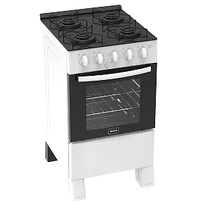 Fogão 4 Bocas Ares Glass  Realce Branco