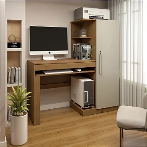 Escrivaninha Office Valdemóveis Cinamomo/off white