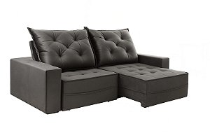 Sofá Berlim 0,90 Evidence Veludo Cinza Escuro