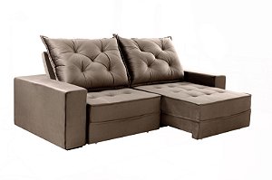 Sofá Berlim 0,90 Evidence Veludo Cinza Claro