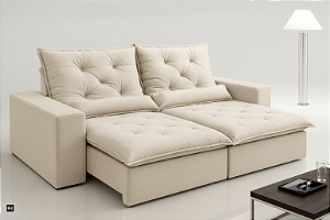 Sofá Gales França 1,20 Evidence Veludo Bege