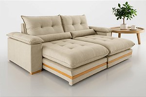 Sofá Ibiza Evidence 1,00 Veludo Bege