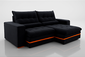 Sofá Ibiza Evidence 1,20 Veludo Preto