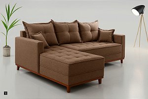 Sofá e Chaise Milão Onix Boucle Marrom