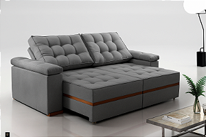 Sofá Malta Prada 0,90 Evidence Veludo Cinza Escuro