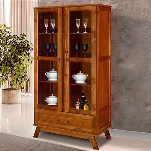 Cristaleira Roma Itália 2 Portas 1 Gaveta Rodmóveis Ypê