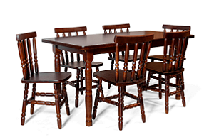 Mesa c/ 6 cadeiras Itália JM Móveis Imbuia