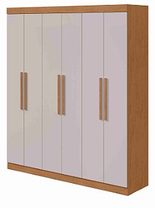 Roupeiro 6 Portas Andara Lopas Amendoa/ Off White