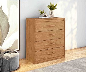 Cômoda Suavitá 4 Gavetas Lopas Amendoa Clean