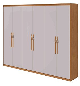 Roupeiro 6 Portas Suavitá Lopas Amendoa Clean/ Off White