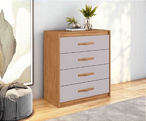 Cômoda Suavitá 4 Gavetas Lopas Amendoa Clean
