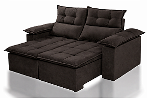 Sofá Paraná Curitiba Pam Veludo Marrom