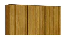 Armário Aéreo de Cozinha Malta 3 Portas CHF Frisado Cinamomo